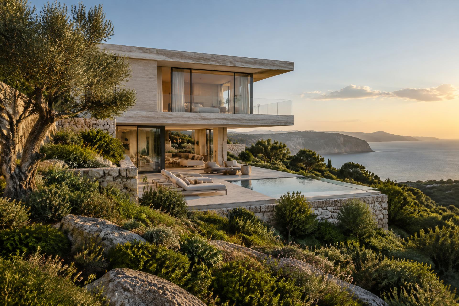 Contemporary coastal residence overlooking the sea